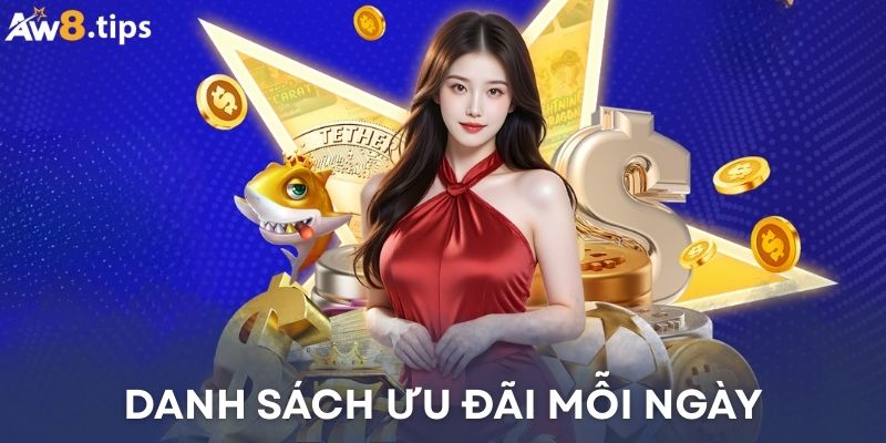 Danh sách ưu đãi nổ hũ AW8 xuyên suốt