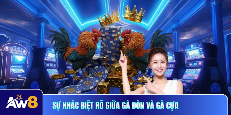 Sự khác biệt rõ giữa gà đòn và gà cựa