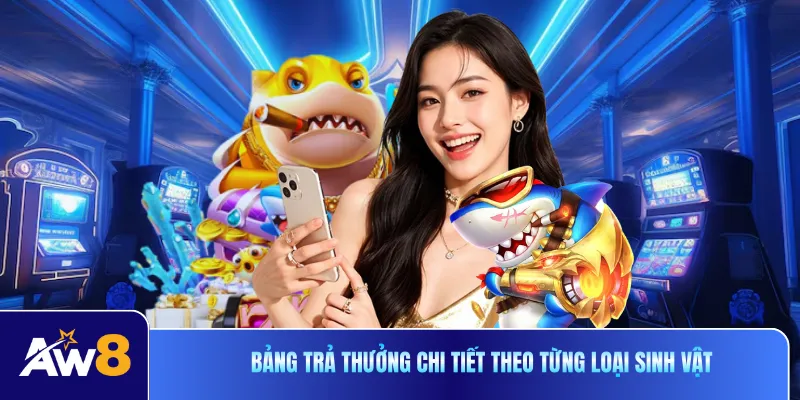 Bảng trả thưởng chi tiết theo từng loại sinh vật