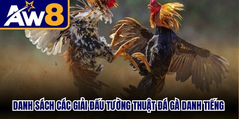 Danh sách các giải đấu tường thuật đá gà danh tiếng toàn cầu